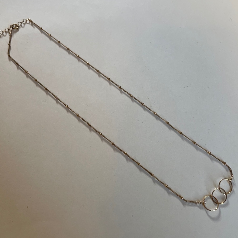 Gold Three Circle Necklace